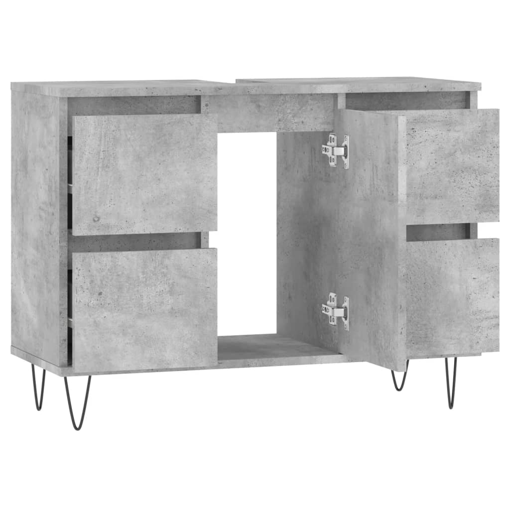 vidaXL Bathroom Cabinet Concrete Grey 80x33x60 cm Engineered Wood