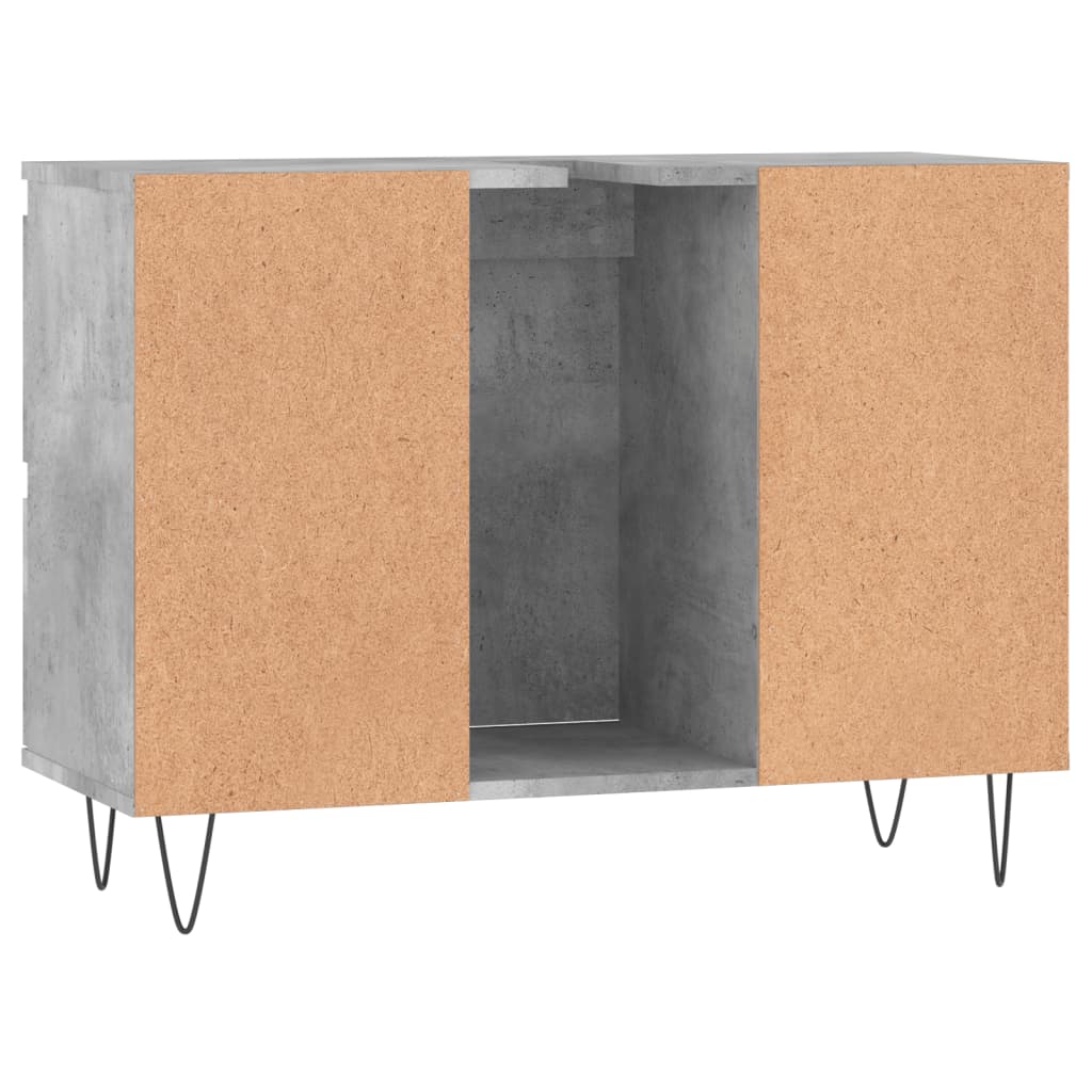 vidaXL Bathroom Cabinet Concrete Grey 80x33x60 cm Engineered Wood