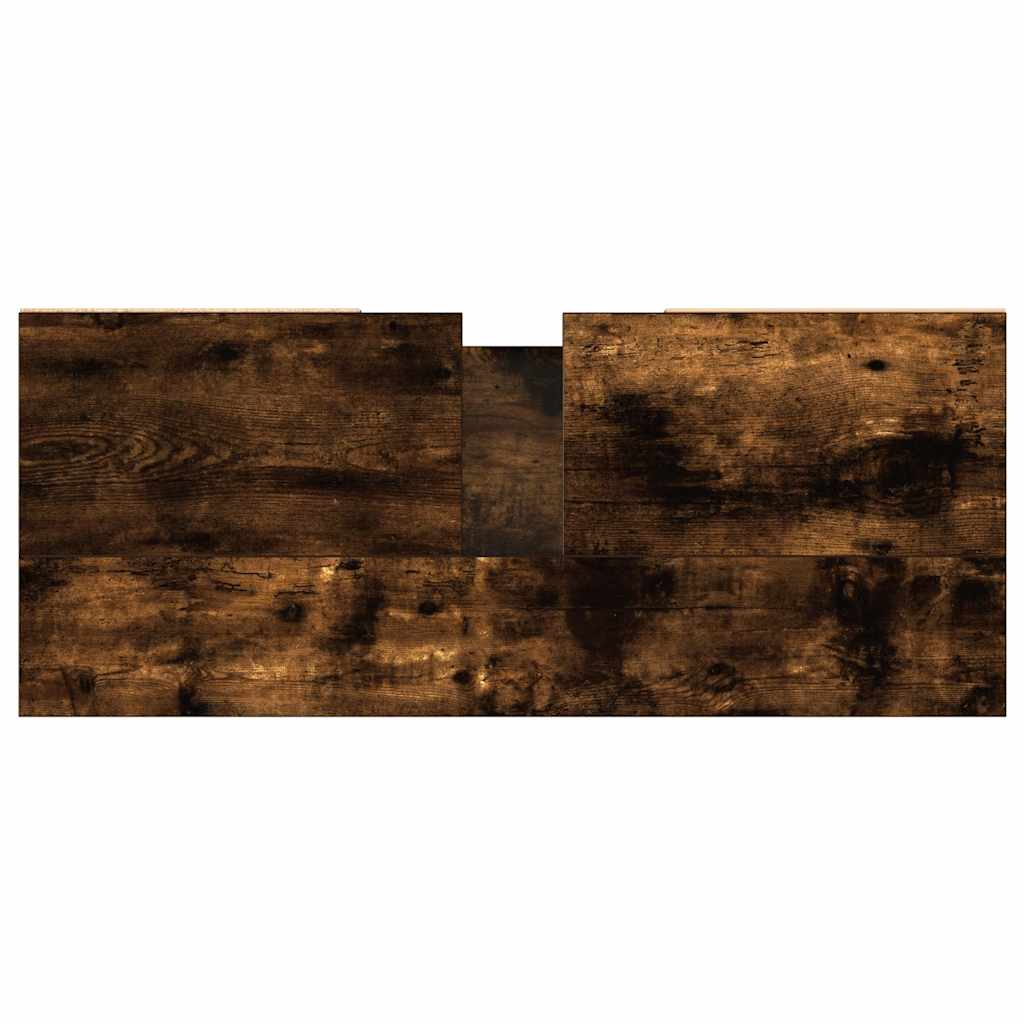 Bathroom Cabinet Smoked Oak 80x33x60 cm Engineered Wood
