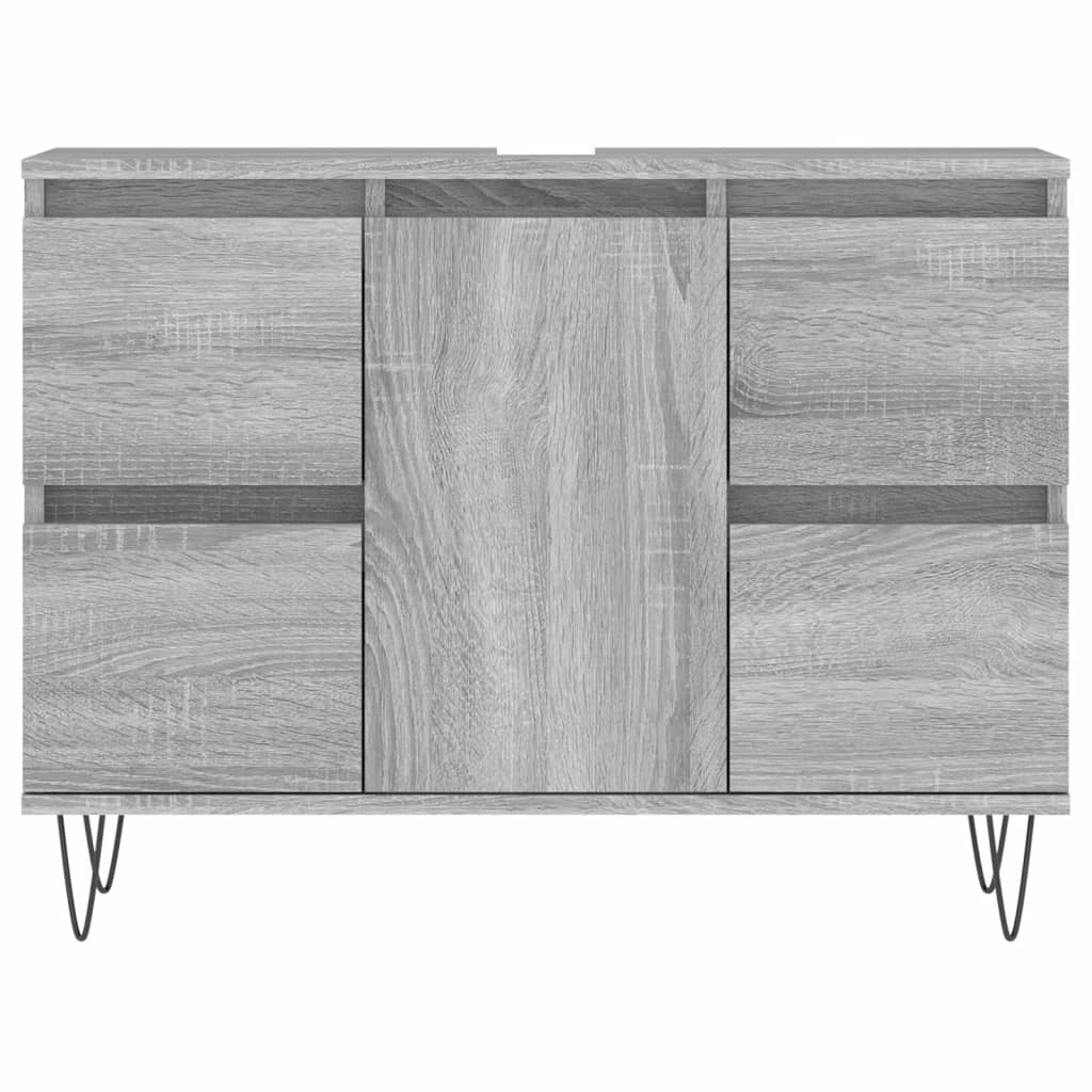 vidaXL Bathroom Cabinet Grey Sonoma 80x33x60 cm Engineered Wood