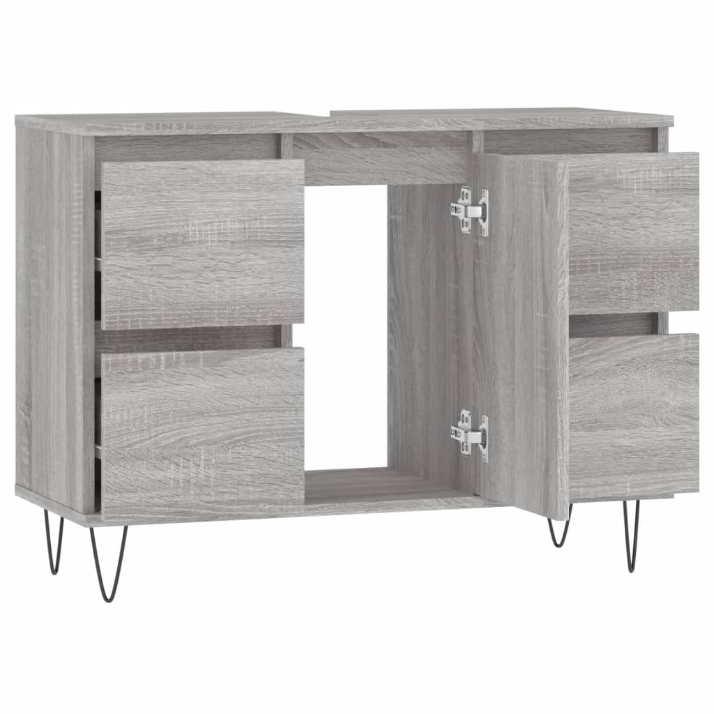 vidaXL Bathroom Cabinet Grey Sonoma 80x33x60 cm Engineered Wood