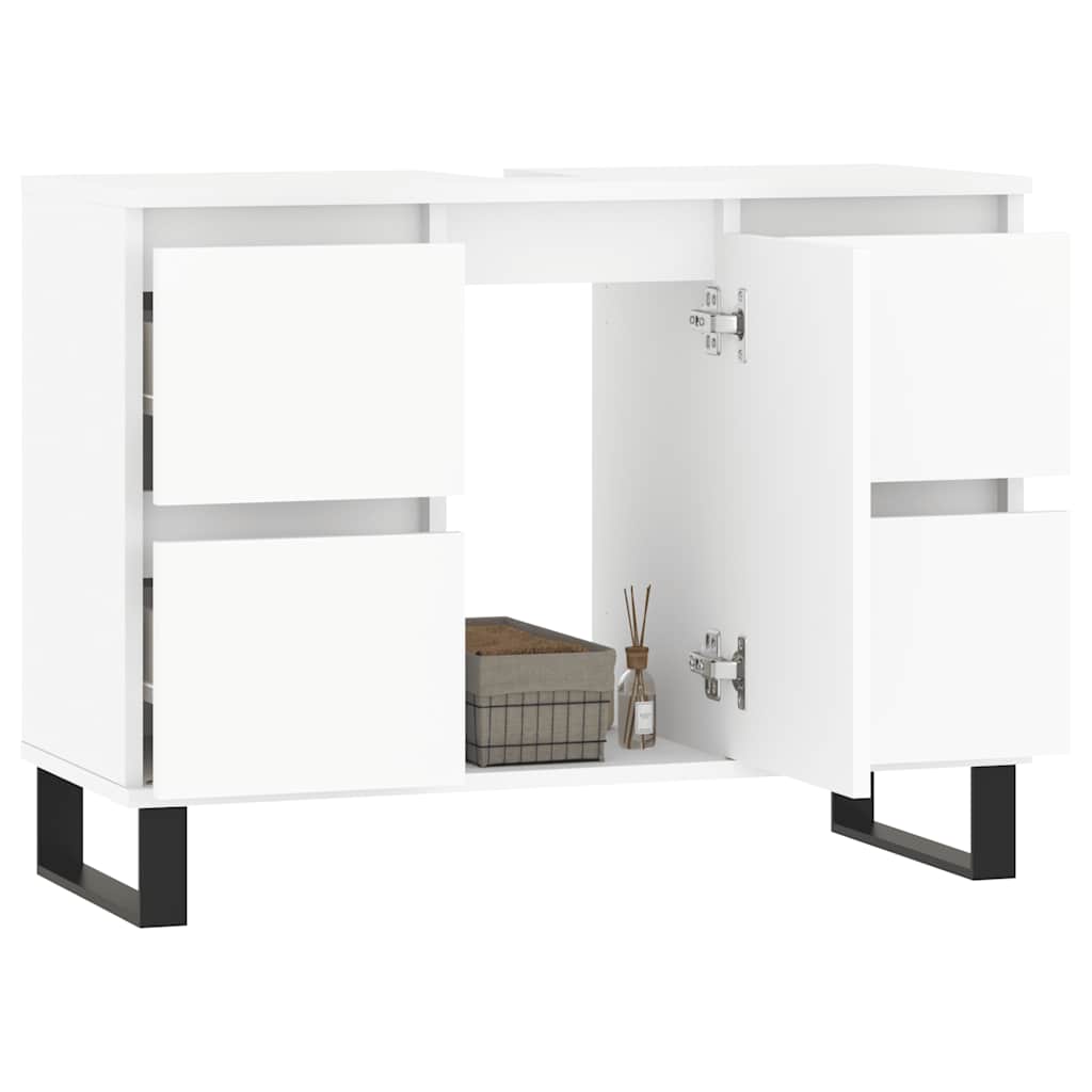 Bathroom Cabinet White 80x33x60 cm Engineered Wood