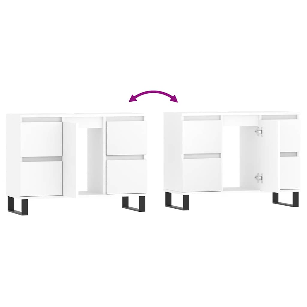 Bathroom Cabinet White 80x33x60 cm Engineered Wood