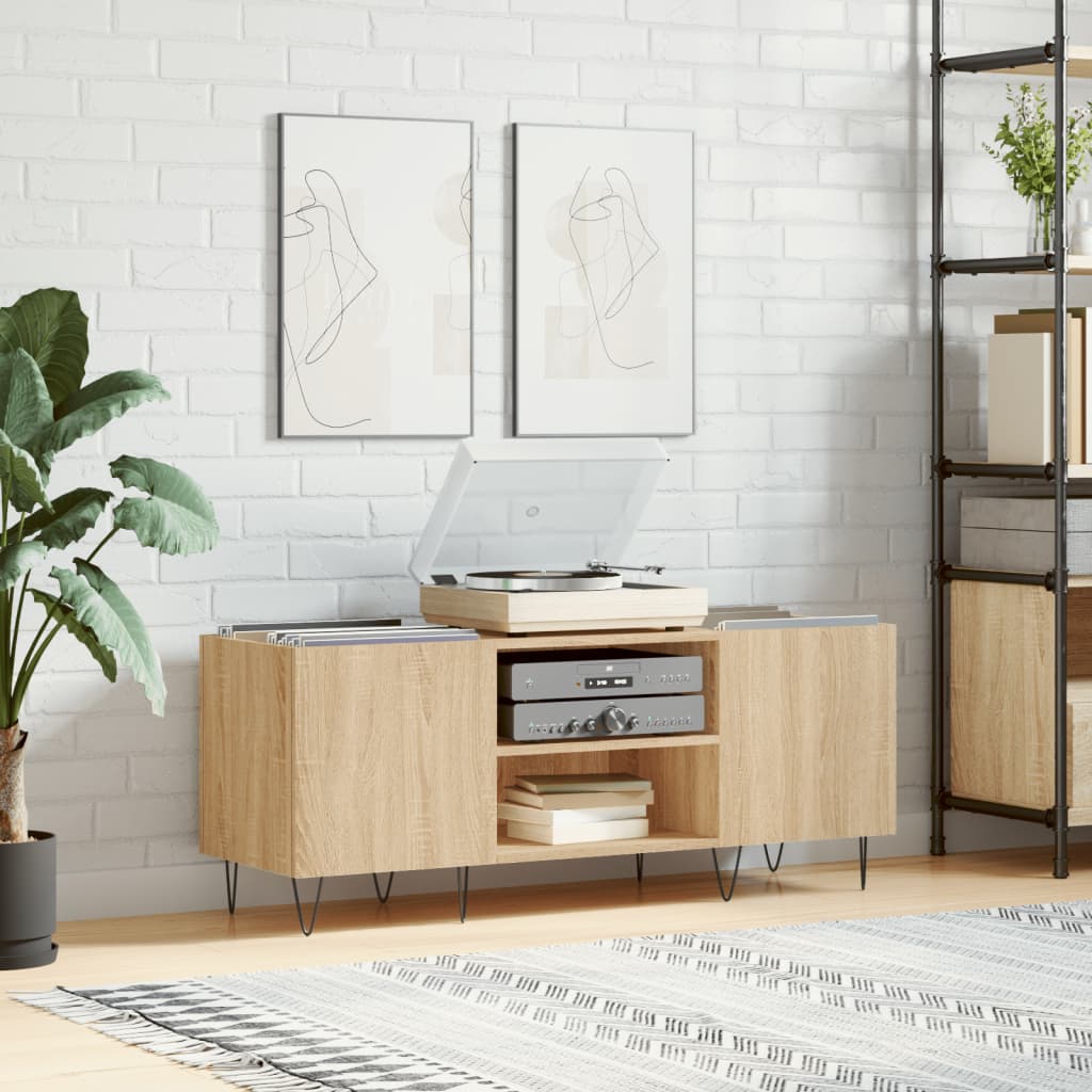 Record Cabinet Sonoma Oak 121x38x48 cm Engineered Wood
