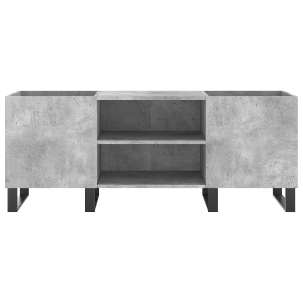 Record Cabinet Concrete Grey 121x38x48 cm Engineered Wood