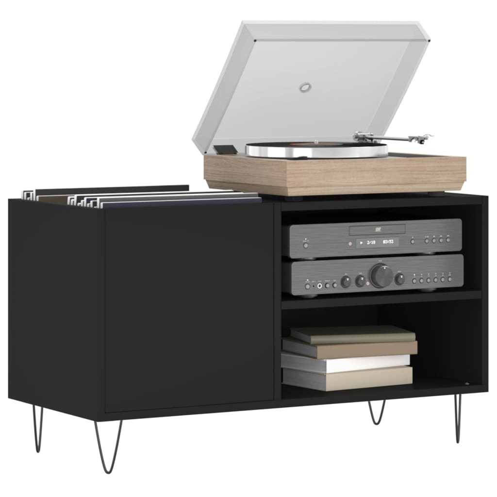 Record Cabinet | Black | Engineered wood, iron | Medium | Record Cabinet