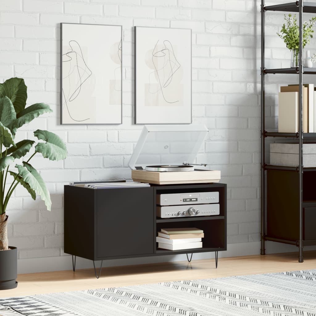 Record Cabinet | Black | Engineered wood, iron | Medium | Record Cabinet