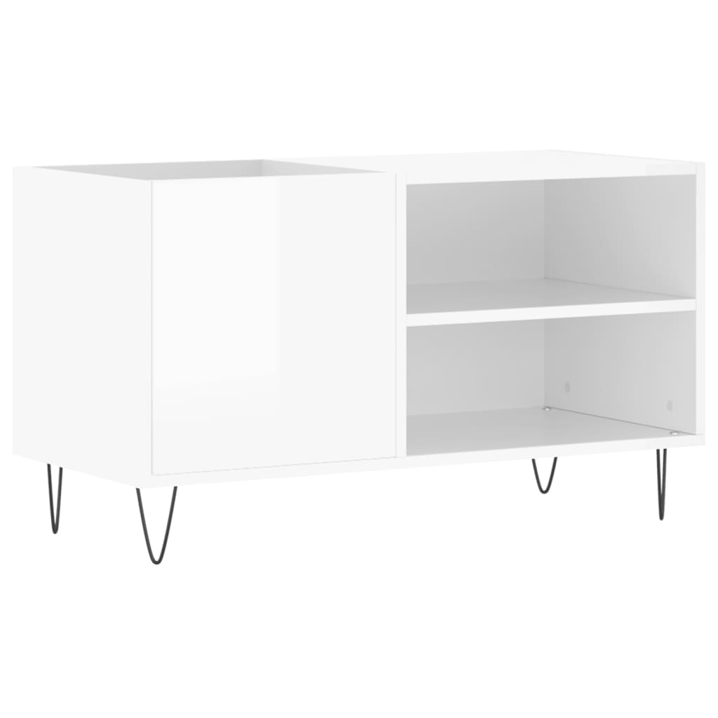 vidaXL Record Cabinet High Gloss White 85x38x48 cm Engineered Wood