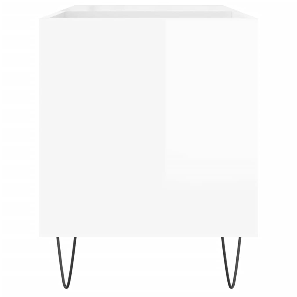 vidaXL Record Cabinet High Gloss White 85x38x48 cm Engineered Wood