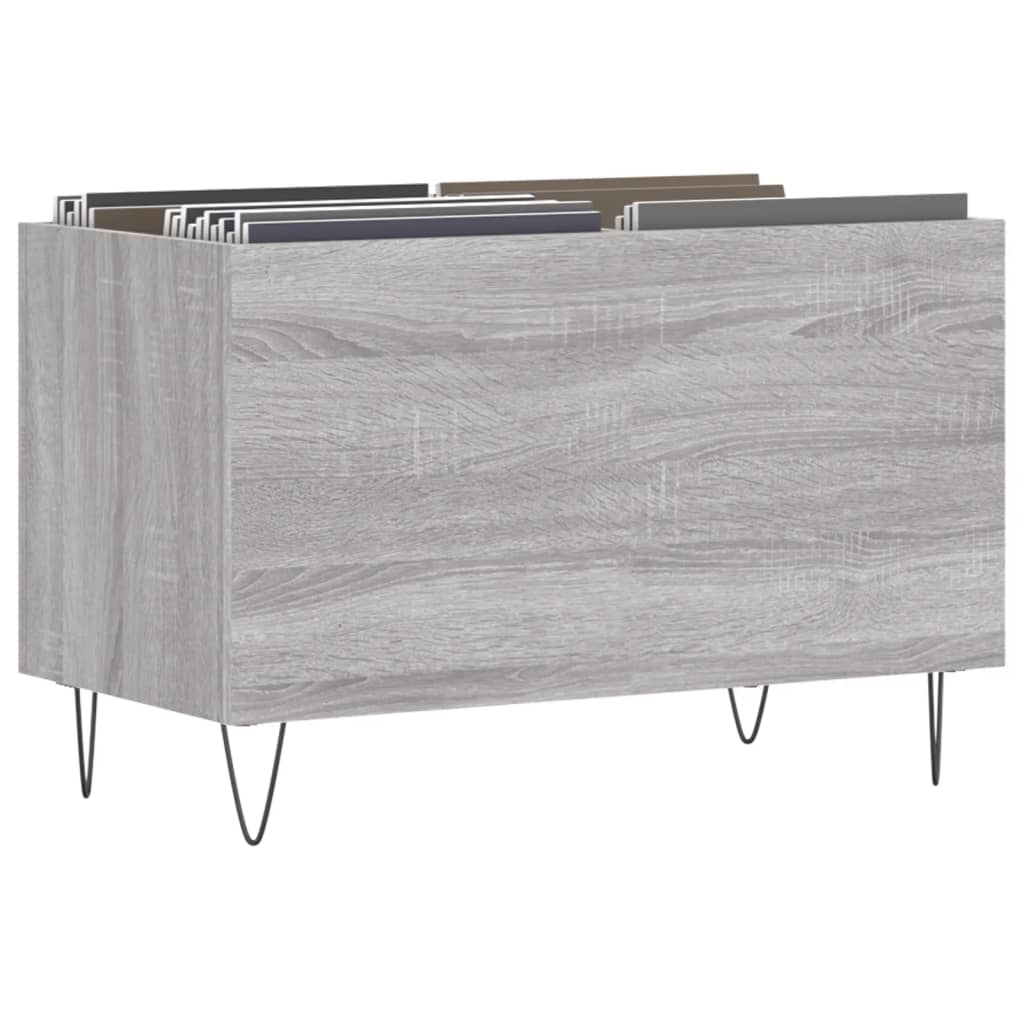 Record Cabinet Grey Sonoma 74.5x38x48 cm Engineered Wood