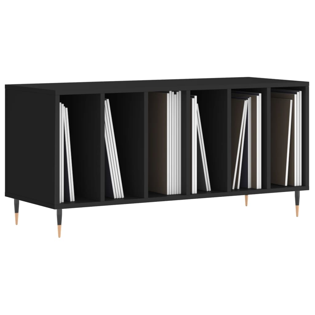 Record Cabinet | Black | Engineered wood | 100x38x48 cm