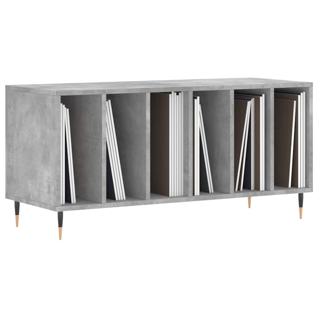 Record Cabinet Concrete Grey 100x38x48 cm Engineered Wood