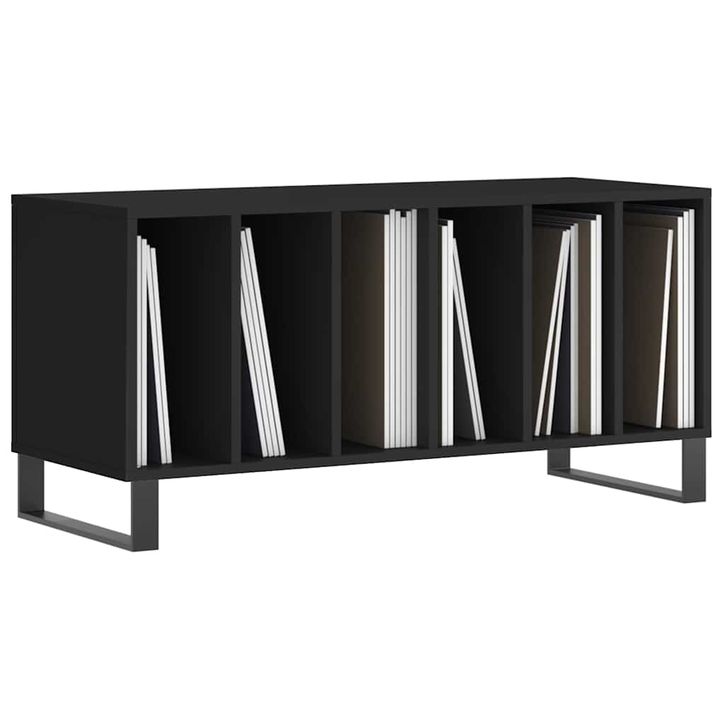 Record Cabinet | Black | Engineered wood, iron | 100x38x48 cm