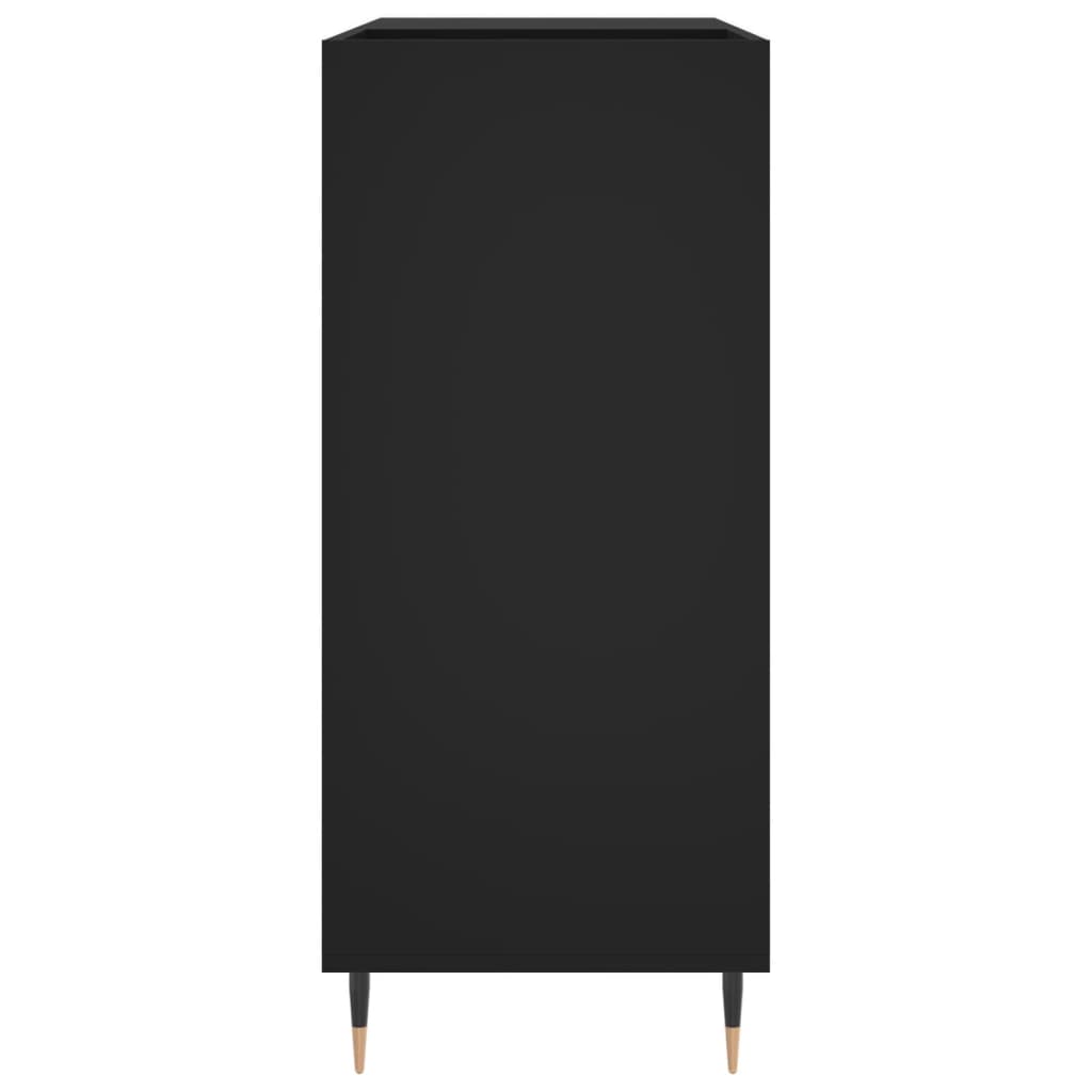Record Cabinet | Black | Engineered Wood | 84.5 x 38 x 89 cm | Modern