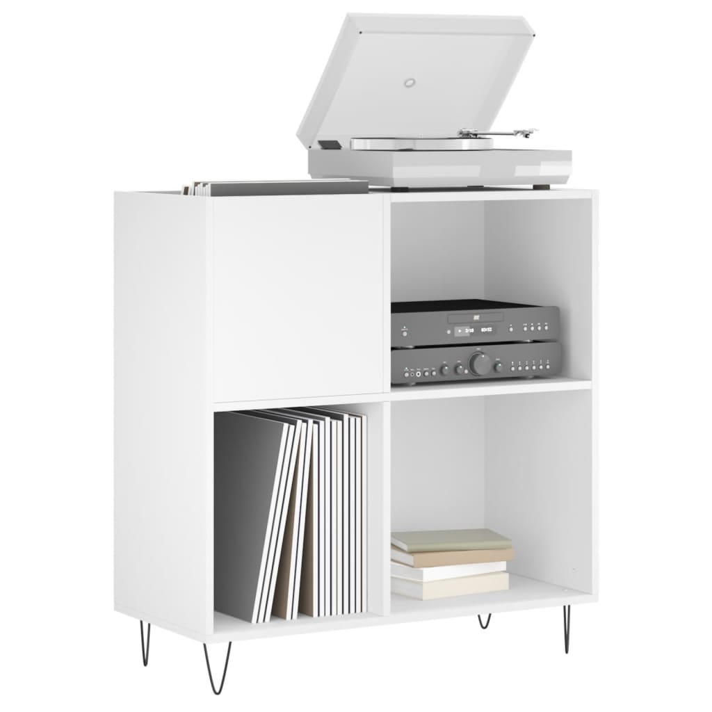 Record Cabinet White 84.5x38x89 cm Engineered Wood