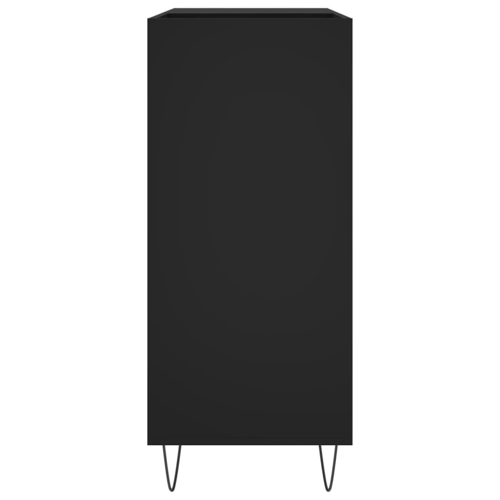 Record Cabinet | Black | Engineered wood, Iron | 84.5x38x89 cm