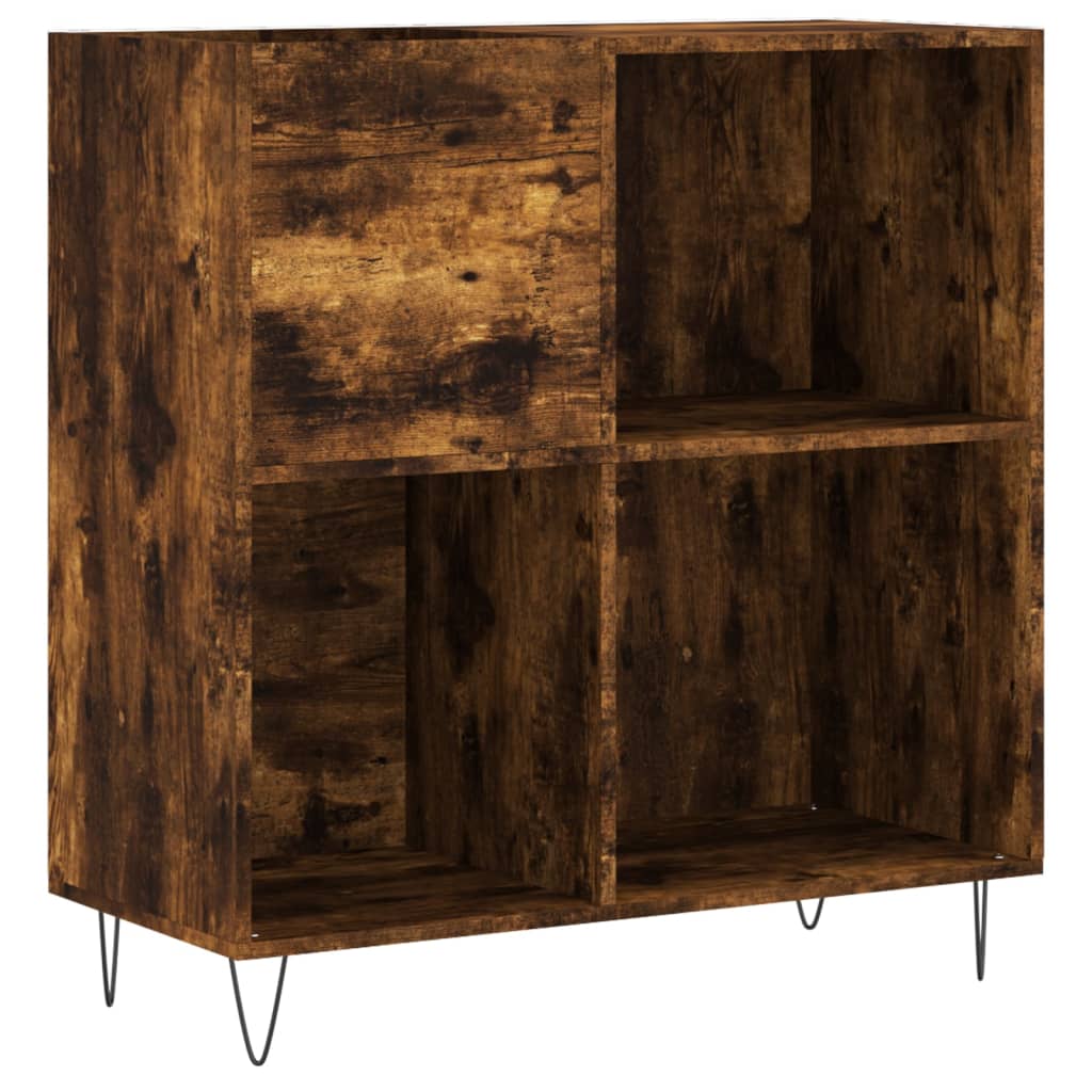Record Cabinet Smoked Oak 84,5x38x89 cm Engineered Wood