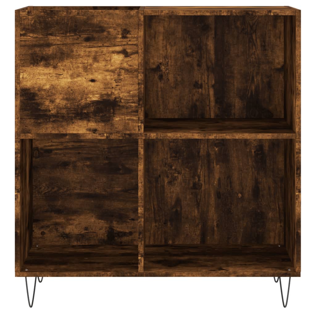 Record Cabinet Smoked Oak 84,5x38x89 cm Engineered Wood