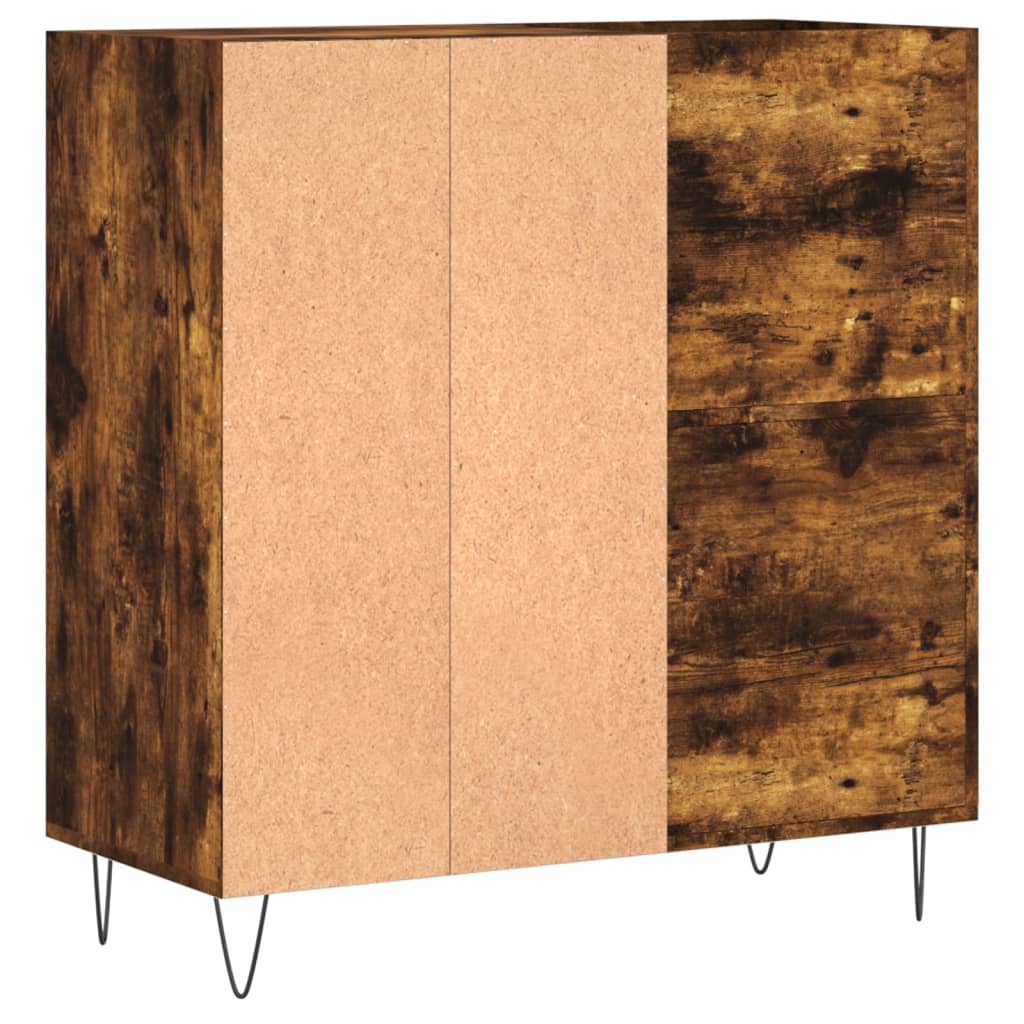 Record Cabinet Smoked Oak 84,5x38x89 cm Engineered Wood
