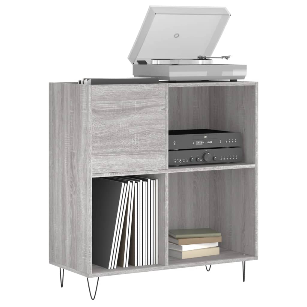 Record Cabinet Grey Sonoma 84,5x38x89 cm Engineered Wood