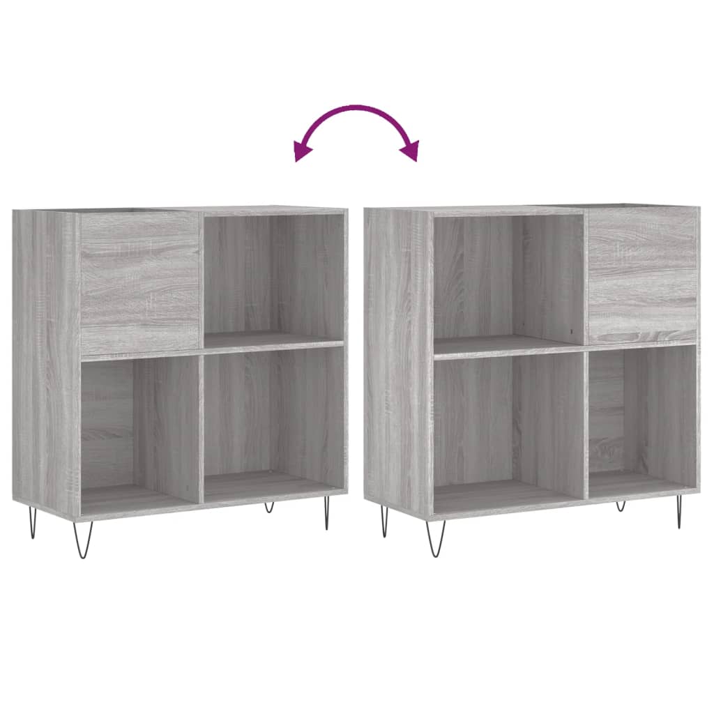 Record Cabinet Grey Sonoma 84,5x38x89 cm Engineered Wood