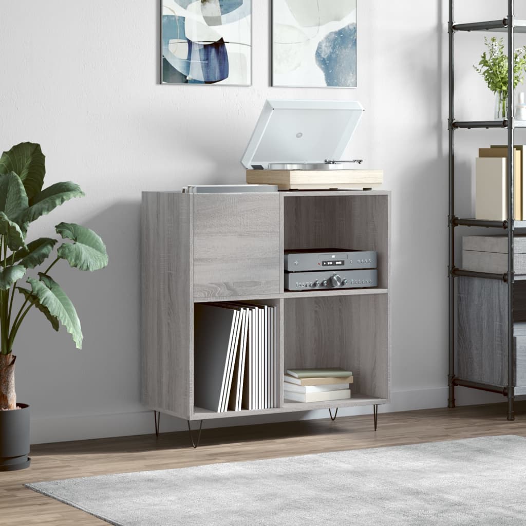 Record Cabinet Grey Sonoma 84,5x38x89 cm Engineered Wood