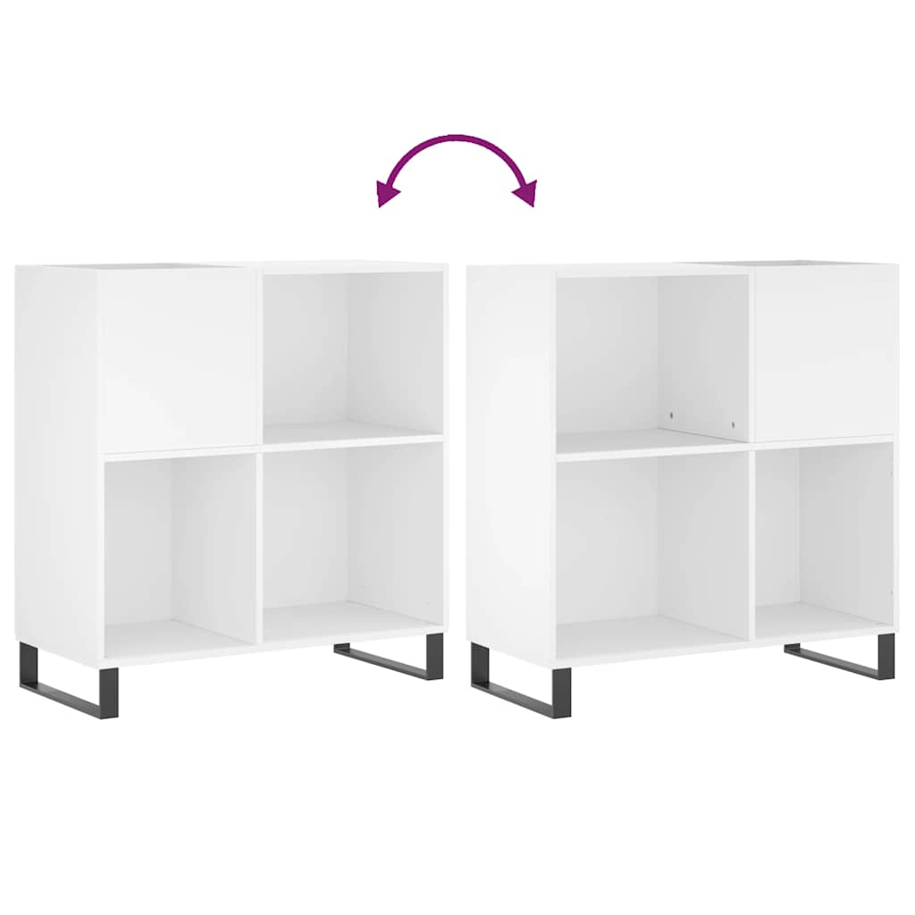 Record Cabinet White 84.5x38x89 cm Engineered Wood