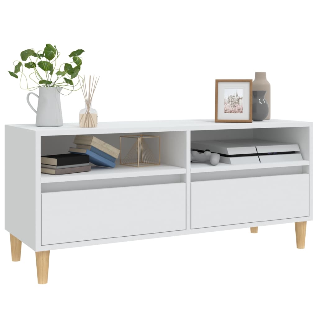 TV Cabinet White 100x34,5x44,5 cm Engineered Wood