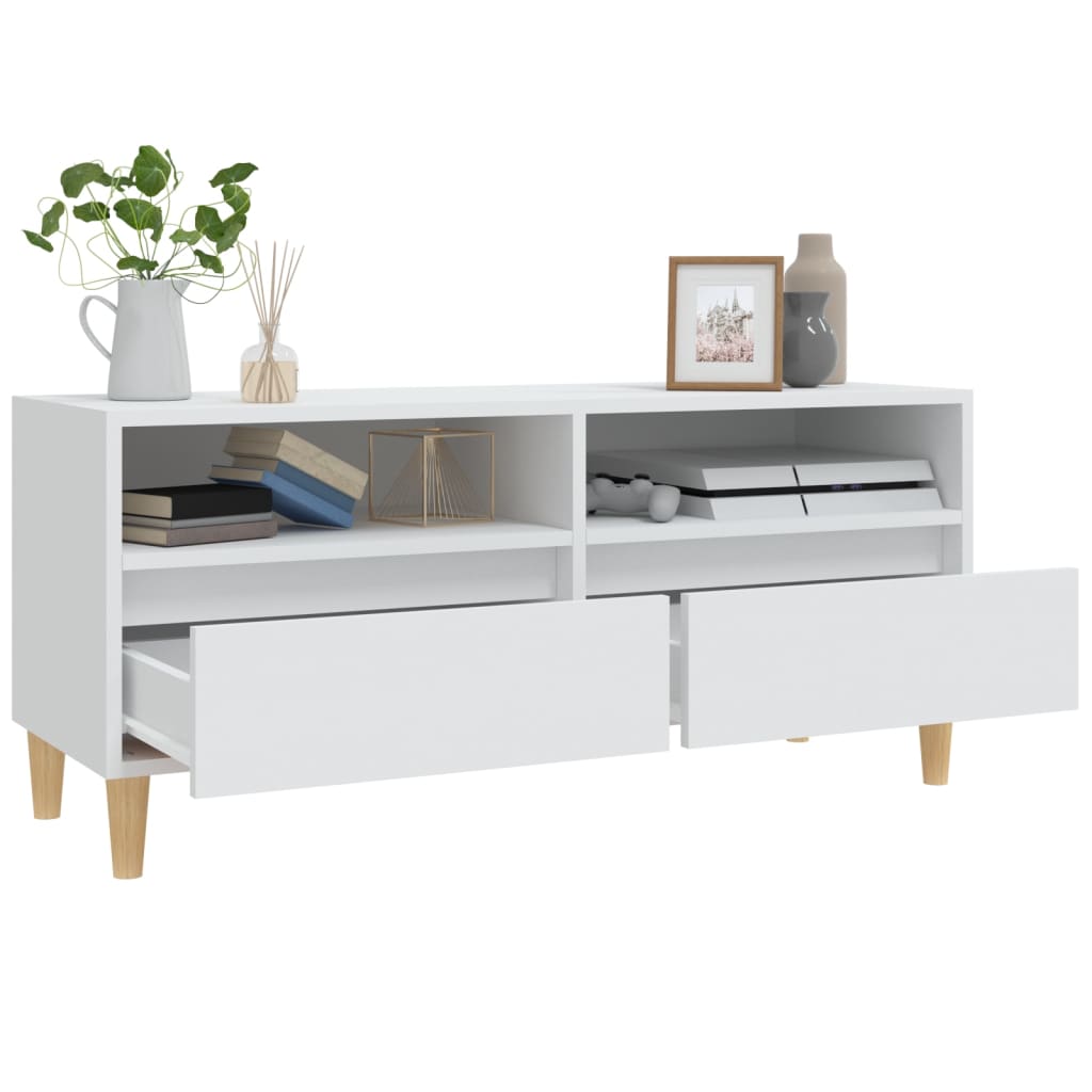 TV Cabinet White 100x34,5x44,5 cm Engineered Wood