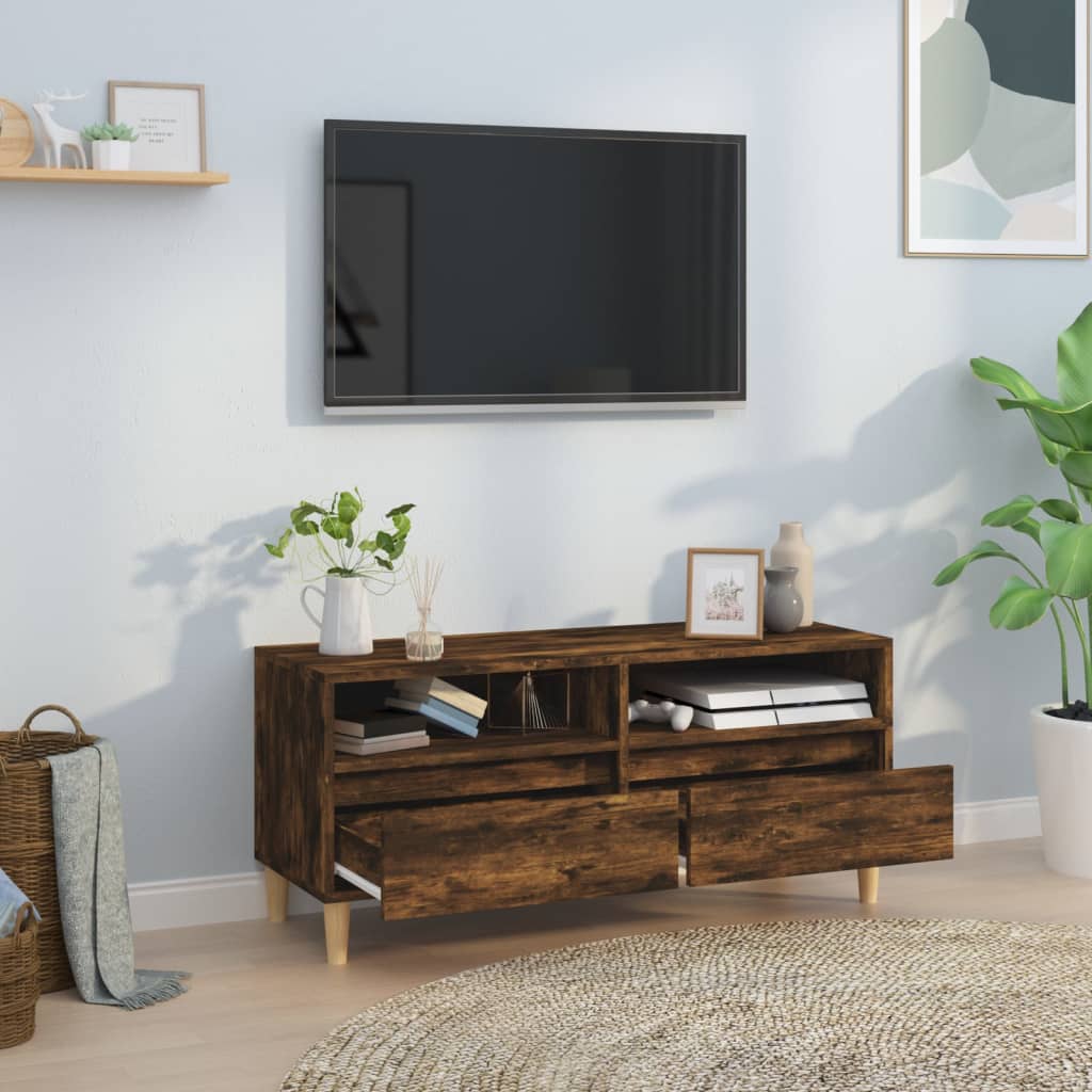 TV Cabinet Smoked Oak 100x34,5x44,5 cm Engineered Wood