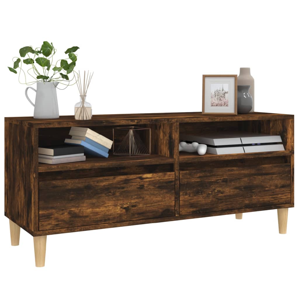 TV Cabinet Smoked Oak 100x34,5x44,5 cm Engineered Wood