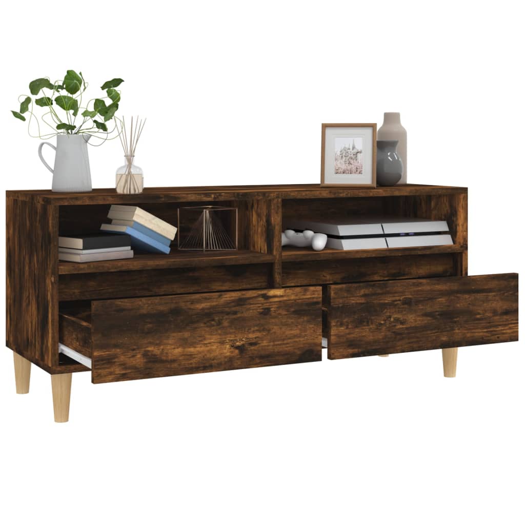 TV Cabinet Smoked Oak 100x34,5x44,5 cm Engineered Wood