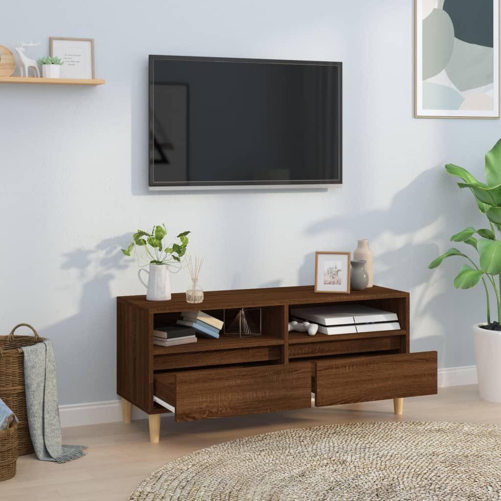 vidaXL TV Cabinet Brown Oak 100x34.5x44.5 cm Engineered Wood