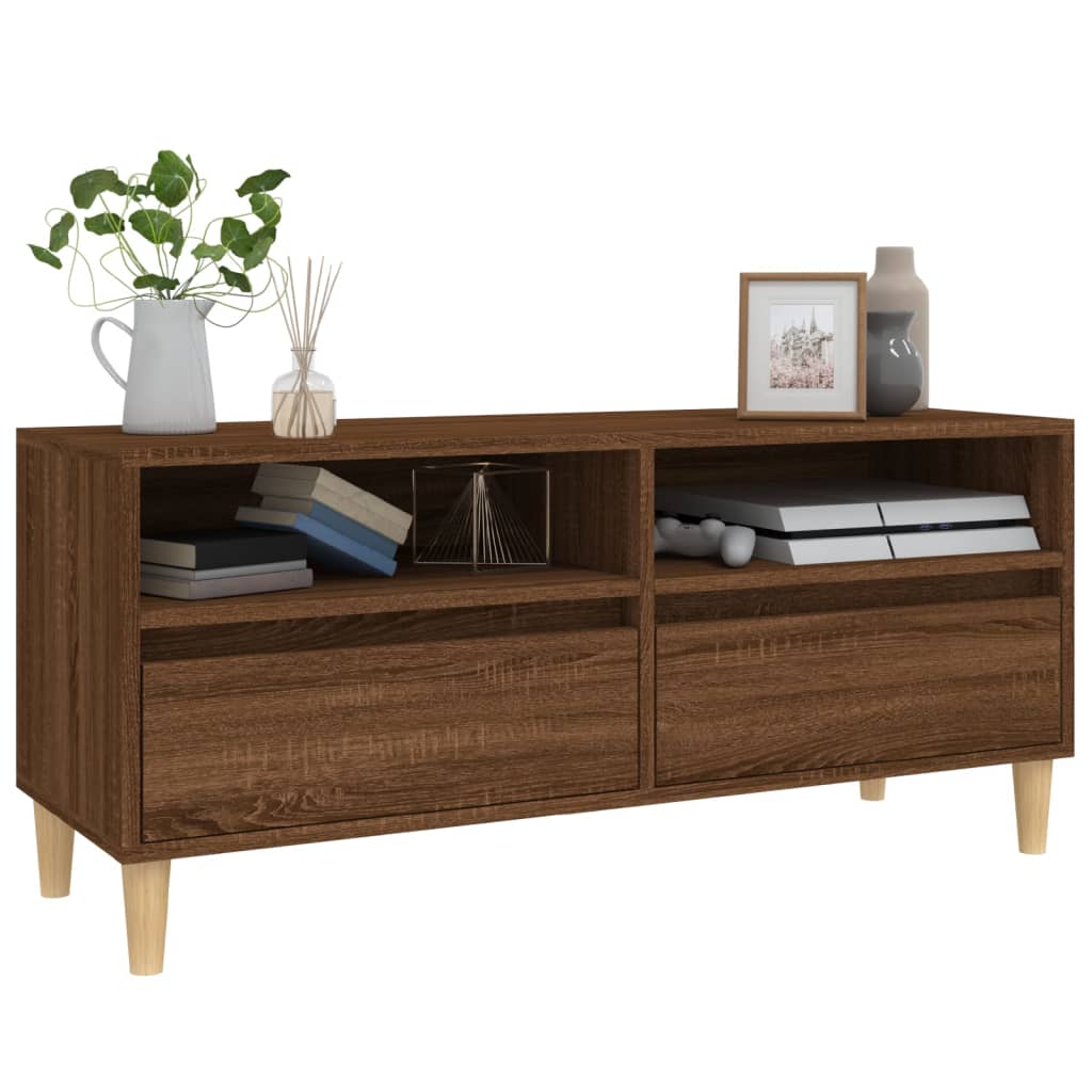 vidaXL TV Cabinet Brown Oak 100x34.5x44.5 cm Engineered Wood