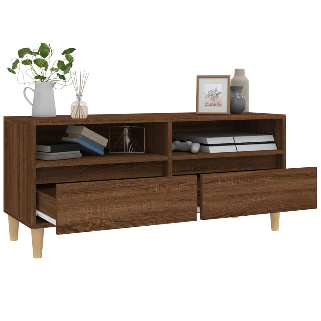 vidaXL TV Cabinet Brown Oak 100x34.5x44.5 cm Engineered Wood