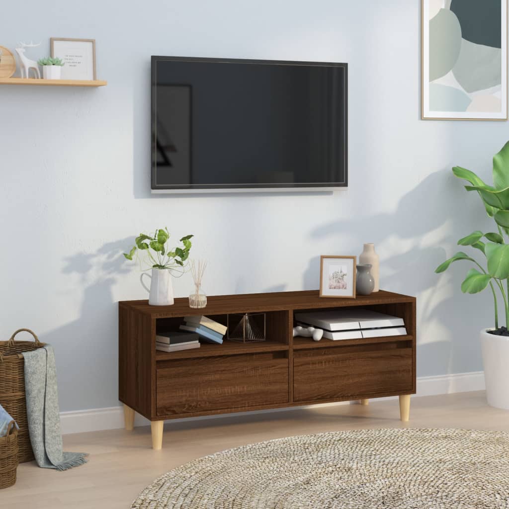 vidaXL TV Cabinet Brown Oak 100x34.5x44.5 cm Engineered Wood