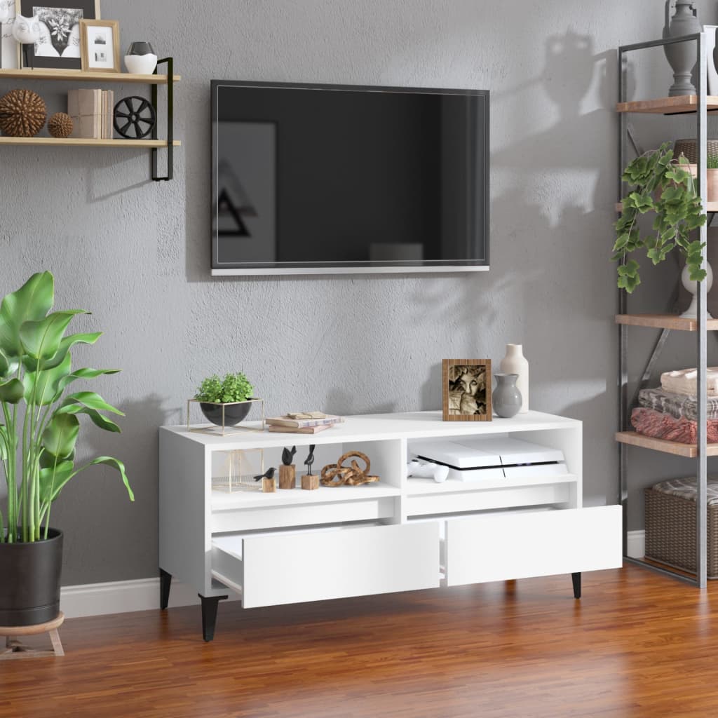 TV Cabinet White 100x34,5x44,5 cm Engineered Wood
