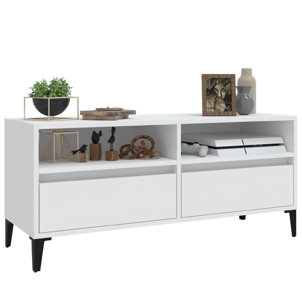 TV Cabinet White 100x34,5x44,5 cm Engineered Wood