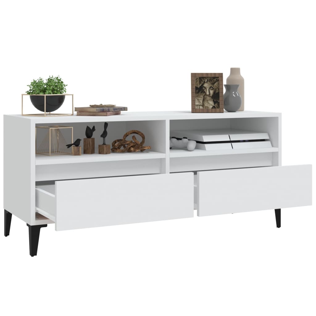 TV Cabinet White 100x34,5x44,5 cm Engineered Wood