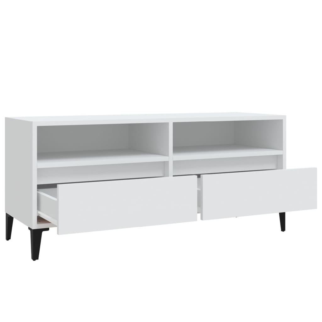 TV Cabinet White 100x34,5x44,5 cm Engineered Wood