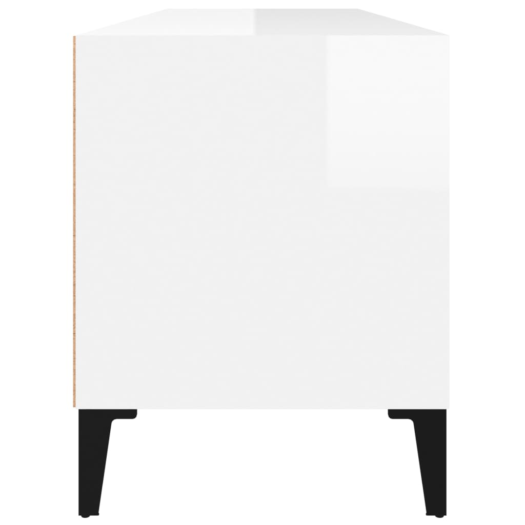 TV Cabinet High Gloss White 100x34,5x44,5 cm Engineered Wood
