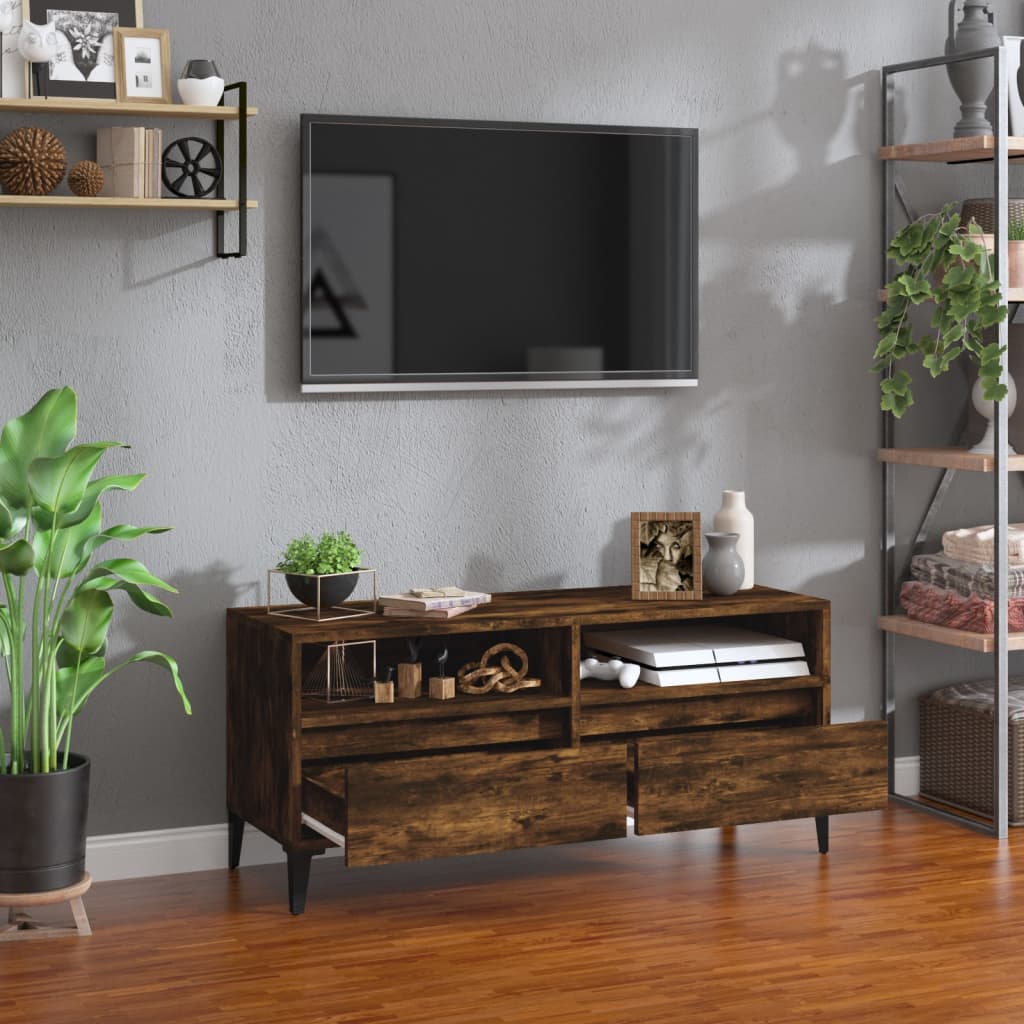TV Cabinet Smoked Oak 100x34,5x44,5 cm Engineered Wood