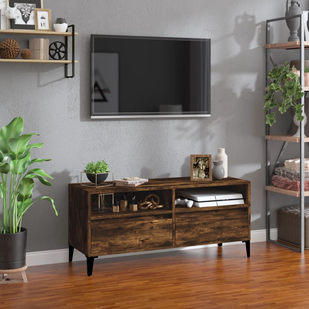 TV Cabinet Smoked Oak 100x34,5x44,5 cm Engineered Wood