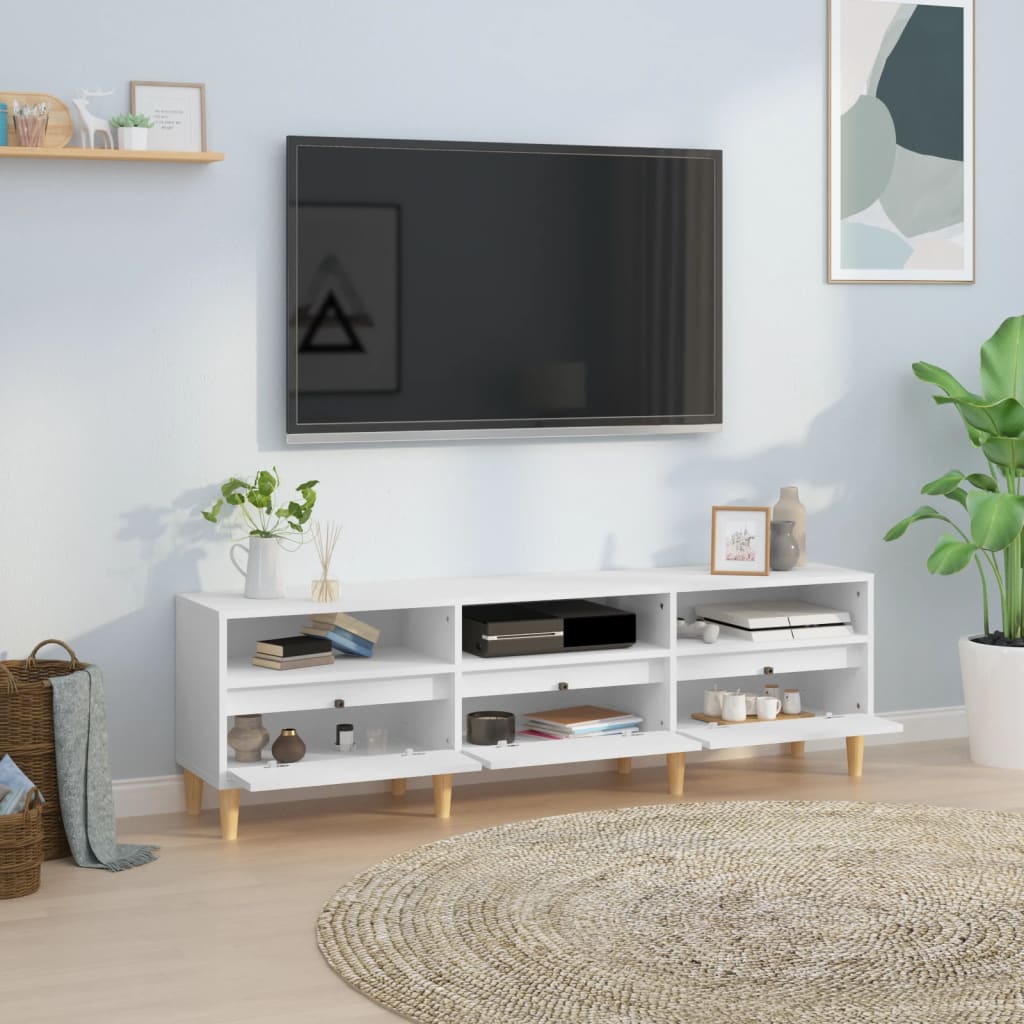 TV Cabinet White 150x30x44,5 cm Engineered Wood