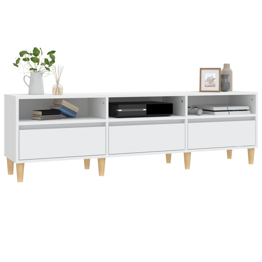 TV Cabinet White 150x30x44,5 cm Engineered Wood