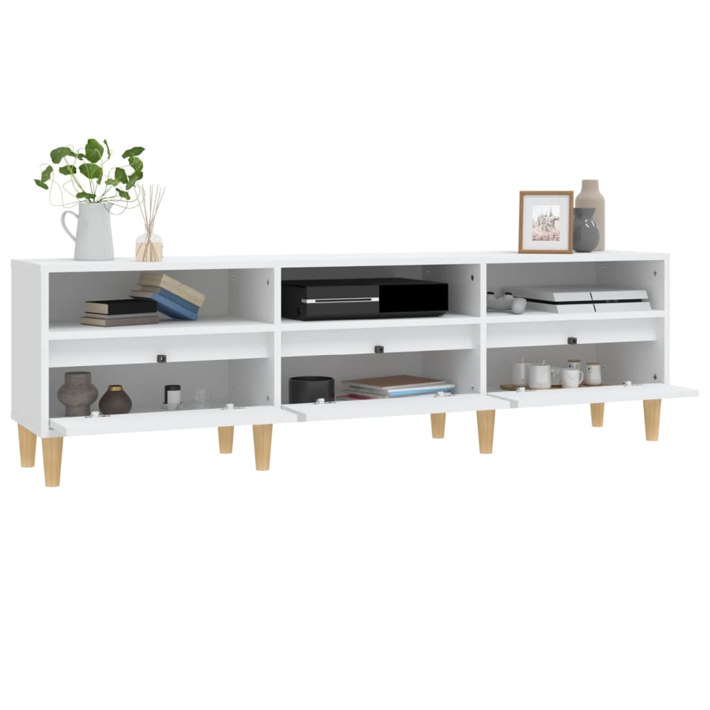 TV Cabinet White 150x30x44,5 cm Engineered Wood