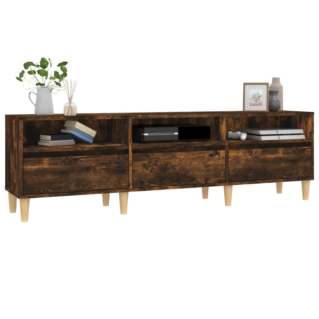 TV Cabinet Smoked Oak 150x30x44.5 cm Engineered Wood