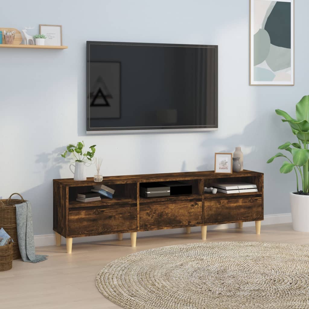 TV Cabinet Smoked Oak 150x30x44,5 cm Engineered Wood