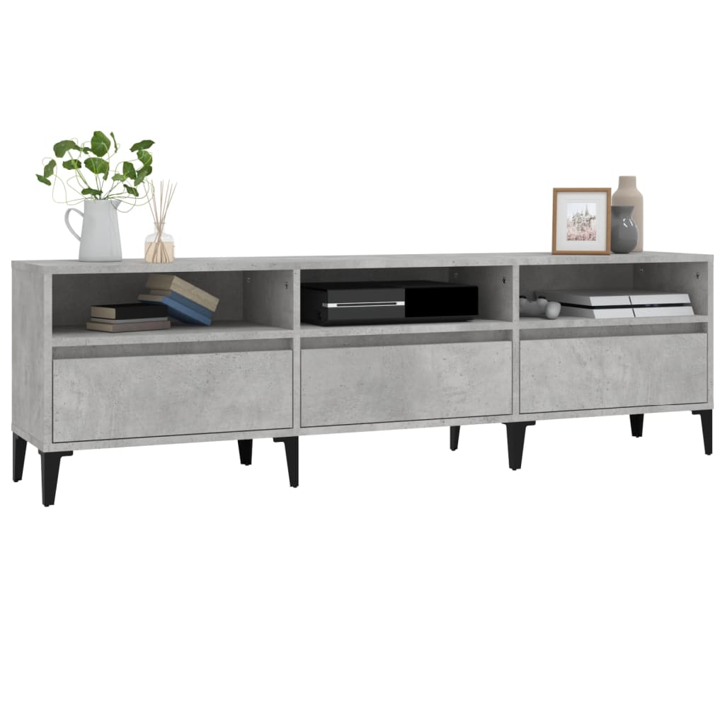 vidaXL TV Cabinet Concrete Grey 150x30x44.5 cm Engineered Wood