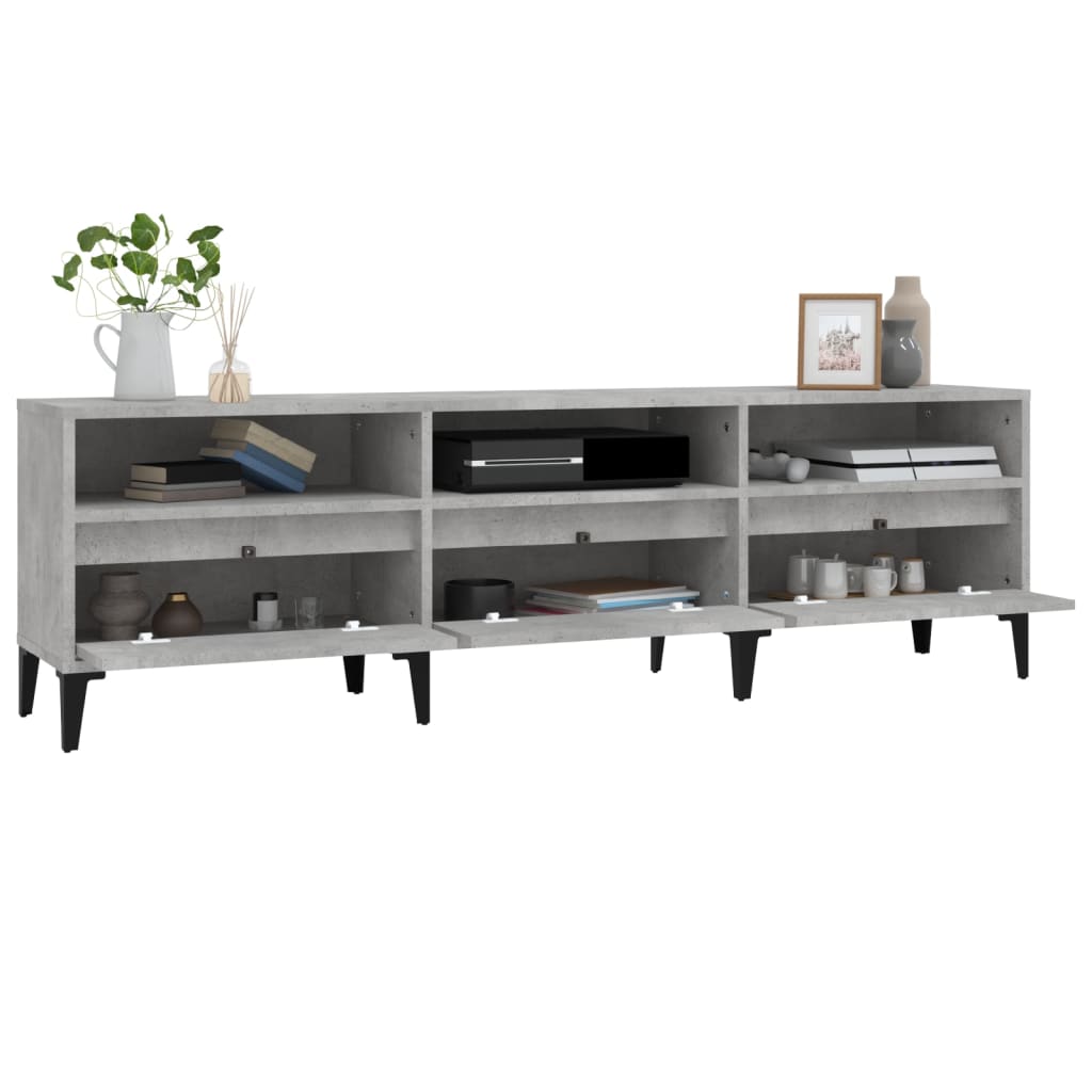 vidaXL TV Cabinet Concrete Grey 150x30x44.5 cm Engineered Wood